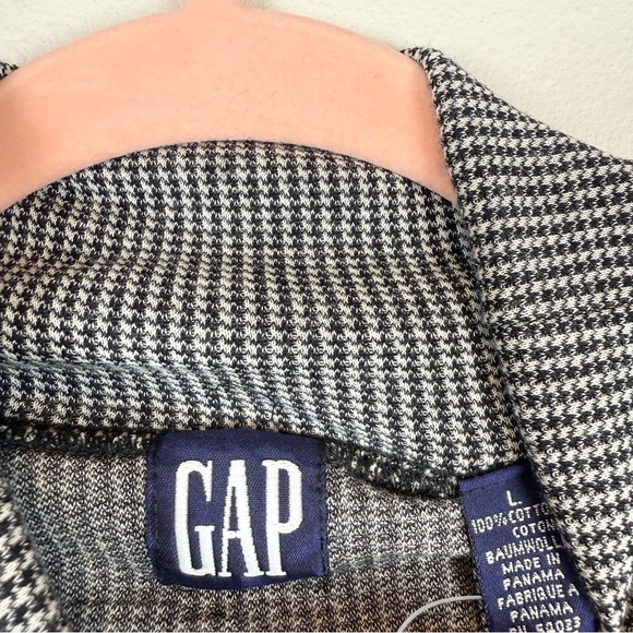 NWT Vintage Gap Houndstooth Turtleneck Long Sleeve Cotton Top Shirt‎ Size Large - Picture 8 of 9